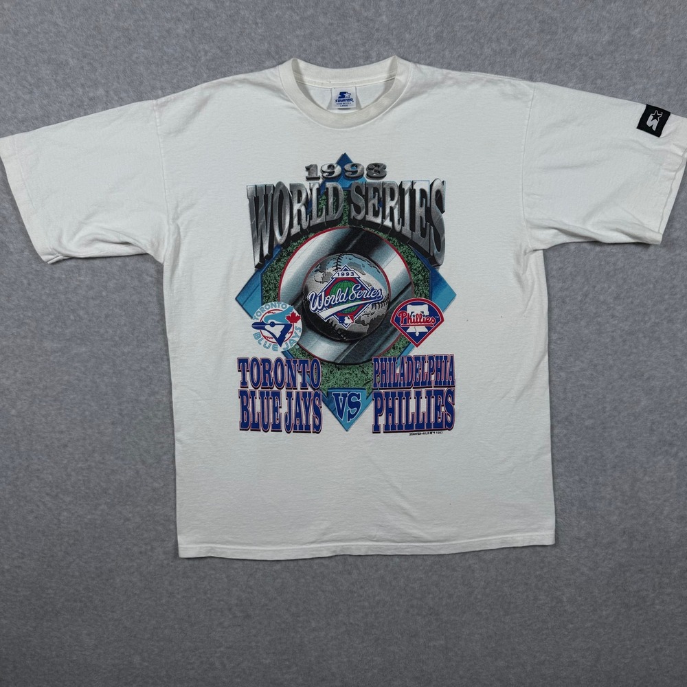 Vintage 1993 World Series Shirt Starter Toronto Blue Jays vs Phillies Large
